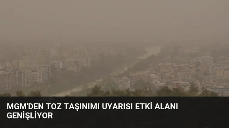 MGM’den Toz Taşınımı Uyarısı Etki Alanı Genişliyor