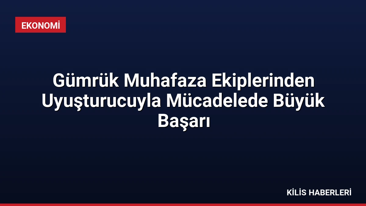 Gümrük Muhafaza Ekiplerinden Uyuşturucuyla Mücadelede Büyük Başarı