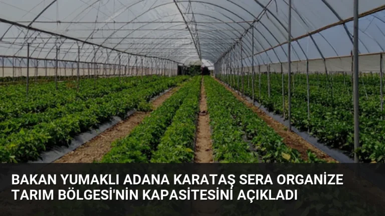 Bakan Yumaklı Adana Karataş Sera Organize Tarım Bölgesi’nin Kapasitesini Açıkladı