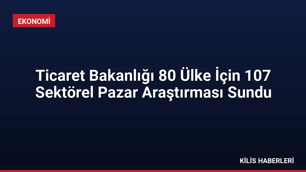 Ticaret Bakanlığı 80 Ülke İçin 107 Sektörel Pazar Araştırması Sundu