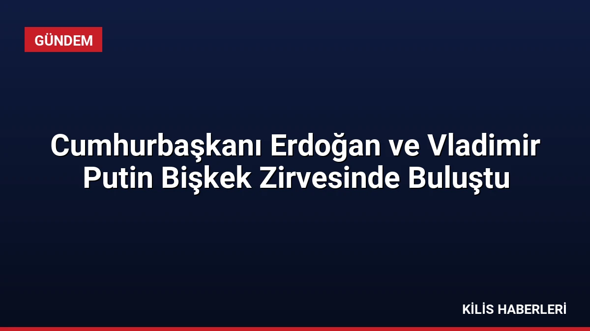 Cumhurbaşkanı Erdoğan ve Vladimir Putin Bişkek Zirvesinde Buluştu