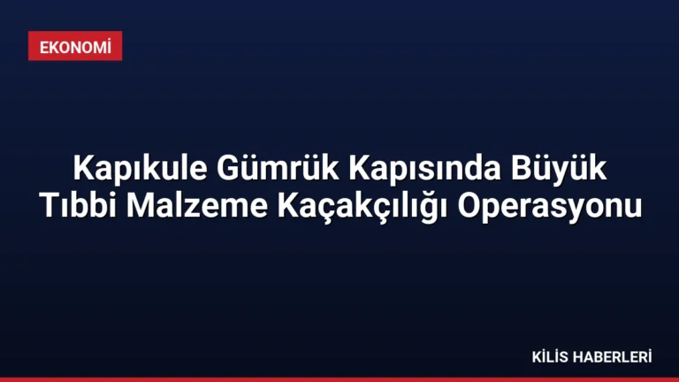 Kapıkule Gümrük Kapısında Büyük Tıbbi Malzeme Kaçakçılığı Operasyonu