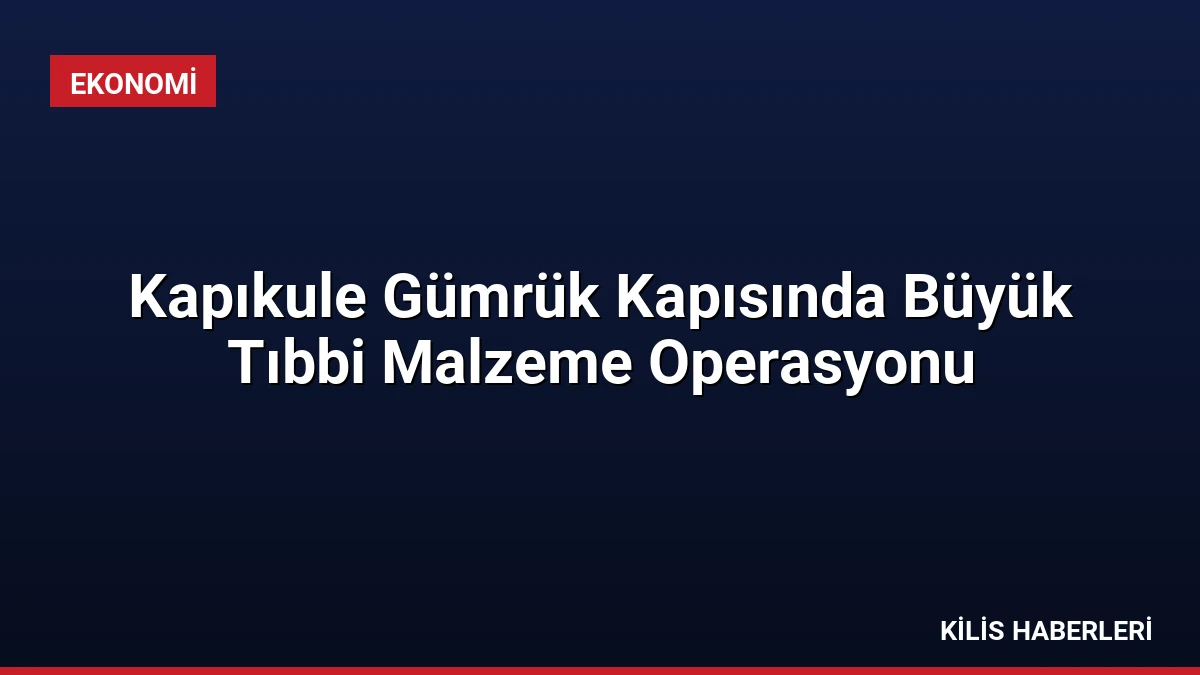 Kapıkule Gümrük Kapısında Büyük Tıbbi Malzeme Operasyonu