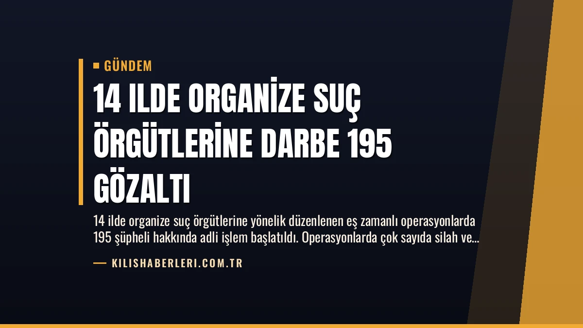 14 Ilde Organize Suç Örgütlerine Darbe 195 Gözaltı