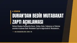 Duran’dan Bedir Mutabakat Zaptı Açıklaması