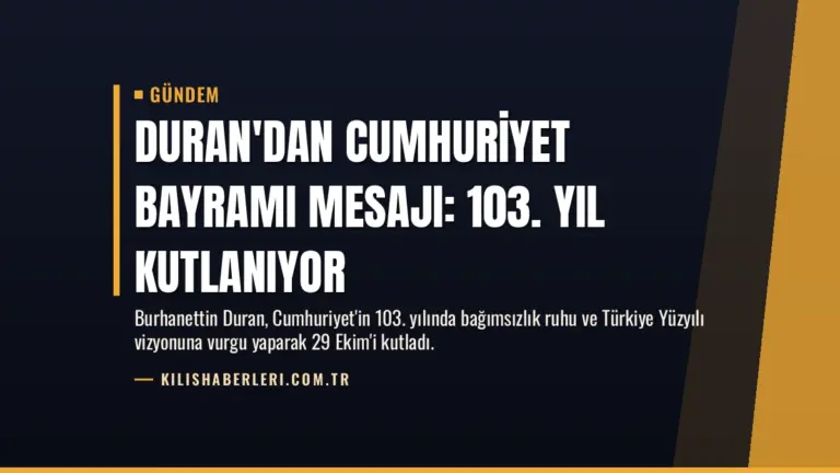 Duran'dan Cumhuriyet Bayramı mesajı: 103. yıl kutlanıyor