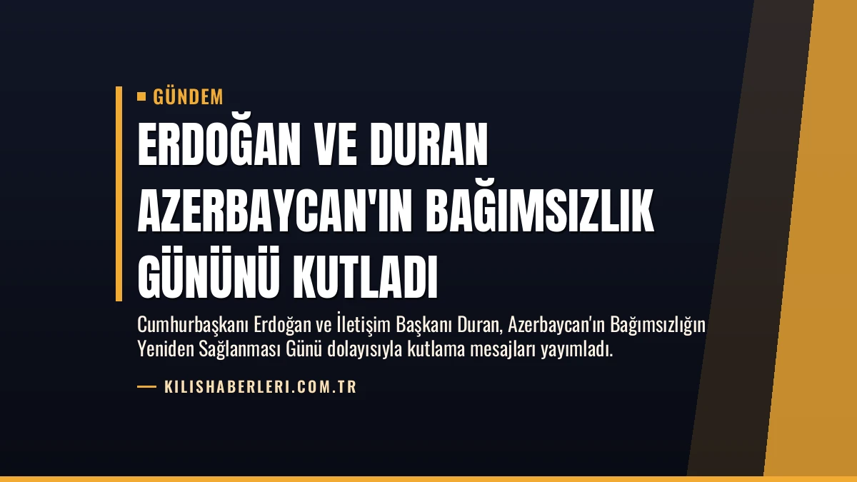 Erdoğan ve Duran Azerbaycan’ın Bağımsızlık Gününü Kutladı