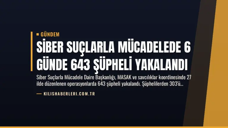 Siber Suçlarla Mücadelede 6 Günde 643 Şüpheli Yakalandı