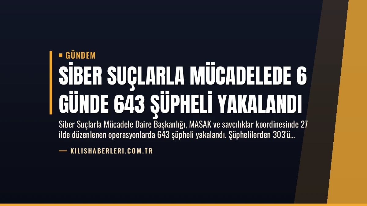 Siber Suçlarla Mücadelede 6 Günde 643 Şüpheli Yakalandı