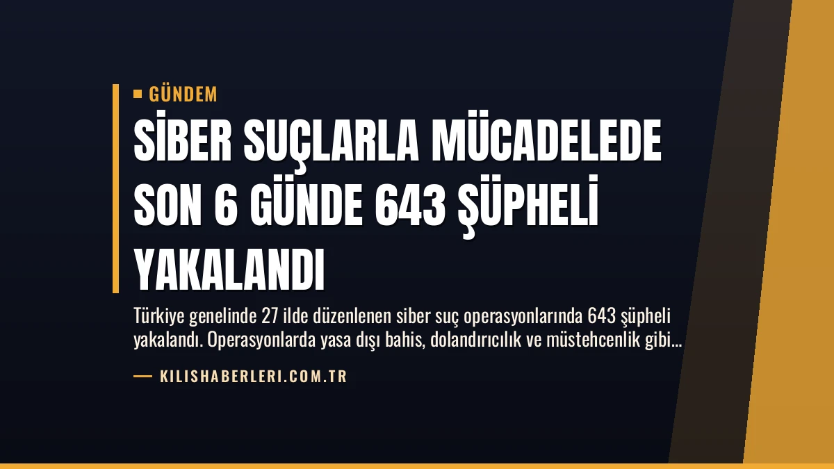 Siber Suçlarla Mücadelede Son 6 Günde 643 Şüpheli Yakalandı