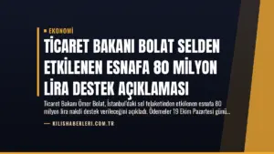 Ticaret Bakanı Bolat Selden Etkilenen Esnafa 80 Milyon Lira Destek Açıklaması