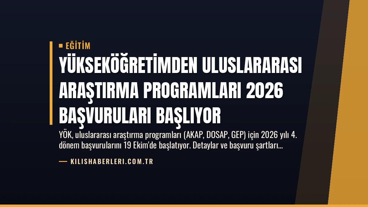 Yükseköğretimden Uluslararası Araştırma Programları 2026 Başvuruları Başlıyor